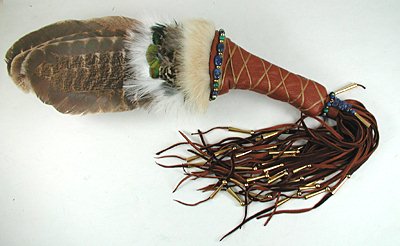 Authentic Native American Owl Spirit Medicine Ceremonial Dance Prayer Fan by Cynthia Whitehawk Apache
