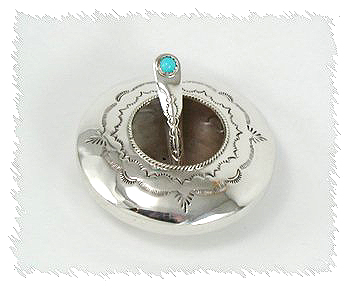 Navajo sterling silver salt cellar with spoon