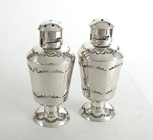 Navajo sterling silver salt and pepper shaker set