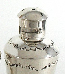 Navajo sterling silver salt and pepper shaker set