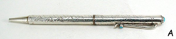 Sterling silver ballpoint pen Timothy Cadman Navajo native American