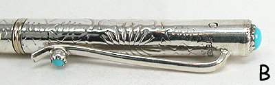 Sterling silver ballpoint pen Timothy Cadman Navajo native American