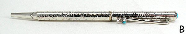 Sterling silver ballpoint pen Timothy Cadman Navajo native American