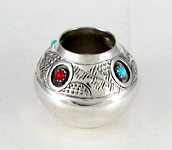 Hand made Native American Indian Jewelry; Navajo Sterling Silver seed pot