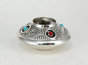 Navajo sterling silver seed pot
