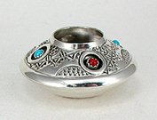 Hand made Native American Indian Jewelry; Navajo Sterling Silver seed pot