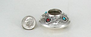Navajo sterling silver seed pot