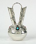 Hand made Native American Indian Jewelry; Navajo Sterling Silver wedding vase