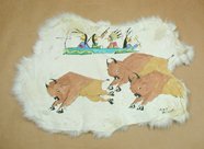 Lakota ledger art by Alan Monroe