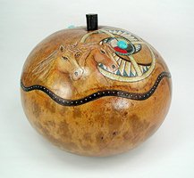 Native American Indian ceremonial horse jewelry box