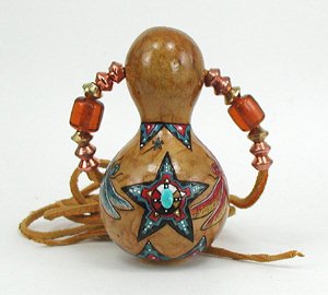 Native American Apache Dragonfly Spirit Amulet Rattle