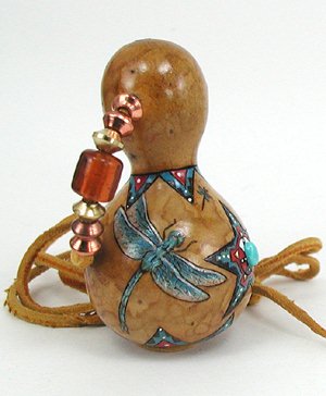 Native American Apache Dragonfly Spirit Amulet Rattle