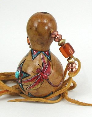 Native American Apache Dragonfly Spirit Amulet Rattle