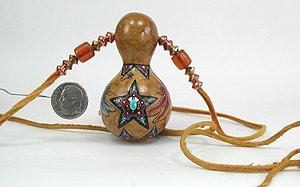 Native American Apache Dragonfly Spirit Amulet Rattle