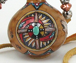 Native American Apache Wolf Spirit Amulet Rattle