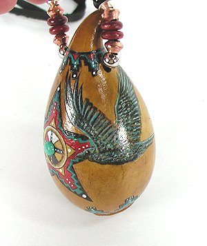 Native American Apache Raven Spirit Amulet Rattle