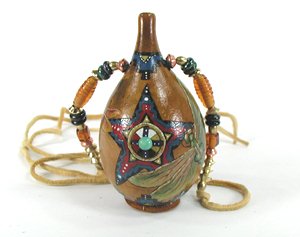 Native American Apache Dragonfly Spirit Amulet Rattle