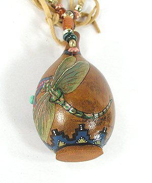 Native American Apache Dragonfly Spirit Amulet Rattle