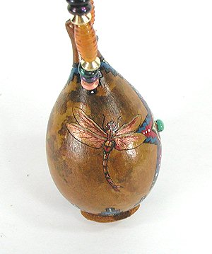 Native American Apache Dragonfly Spirit Amulet Rattle