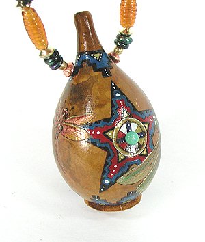 Native American Apache Dragonfly Spirit Amulet Rattle