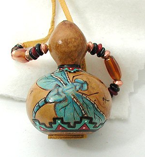 Native American Apache Dragonfly Spirit Amulet Rattle