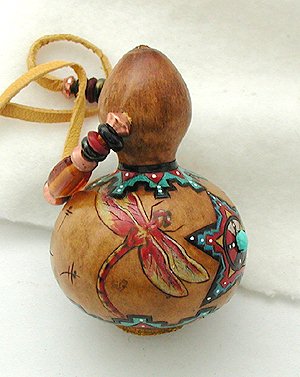 Native American Apache Dragonfly Spirit Amulet Rattle