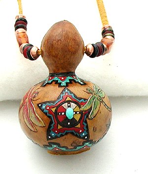 Native American Apache Dragonfly Spirit Amulet Rattle