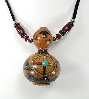 Native American Apache Raven Spirit Amulet Rattle
