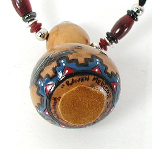 Native American Apache Raven Spirit Amulet Rattle