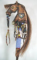 Native American Indian ceremonial horse rattle