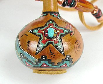 Native American Apache Dragonfly Spirit Amulet Rattle