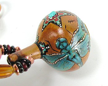 Native American Apache Dragonfly Spirit Amulet Rattle