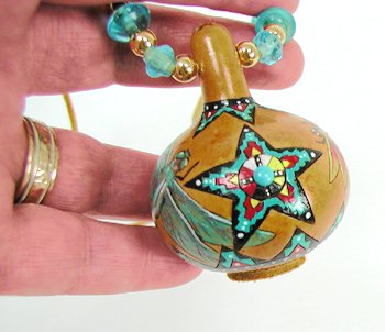 Native American Apache Dragonfly Spirit Amulet Rattle