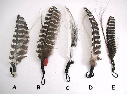 Oglala Lakota Feather and Horse Hair  Ties
