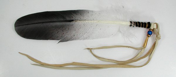 Oglala Lakota Turkey Feather styled like Eagle feather