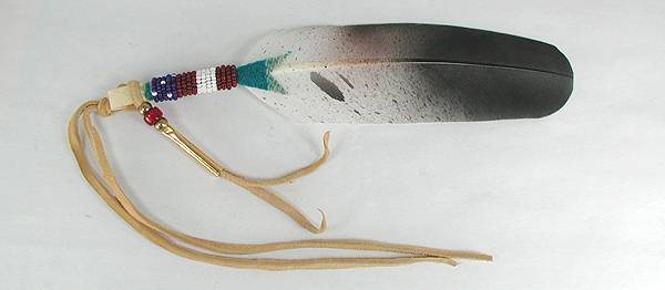 Oglala Lakota Turkey Feather styled like Eagle feather