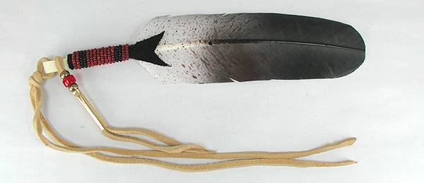 Oglala Lakota Turkey Feather styled like Eagle feather