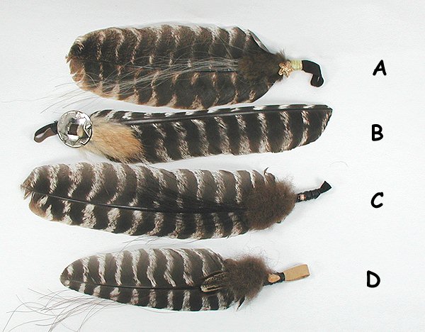 Oglala Lakota Feather and Horse Hair  Ties