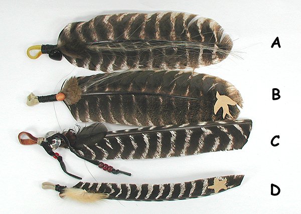 Oglala Lakota Feather and Horse Hair  Ties