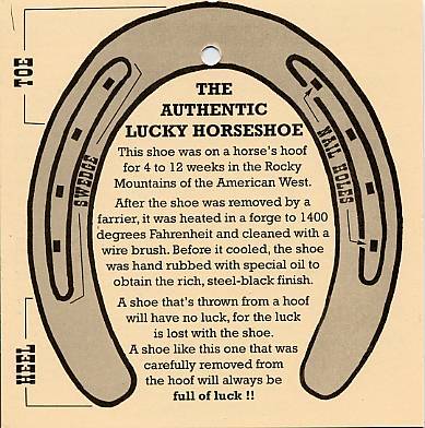 Authentic Lucky Horseshoe card front