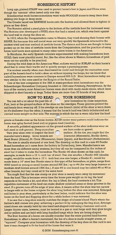 Authentic Lucky Horseshoe card inside