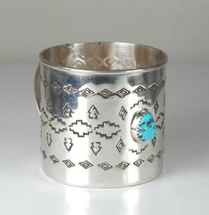 Hand made Native American Indian Jewelry; Navajo Sterling Silver horse bracelet