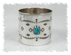 Hand made Native American Indian Jewelry; Navajo Sterling Silver horse bracelet