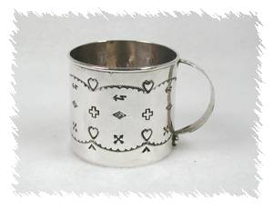 Hand made Native American Navajo  Indian Sterling Silver Baby Cup