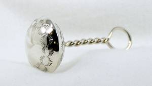 Hand made Native American Indian Jewelry; Navajo Sterling Silver baby rattle