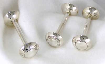 Hand made Native American Indian Jewelry; Navajo Sterling Silver baby rattle