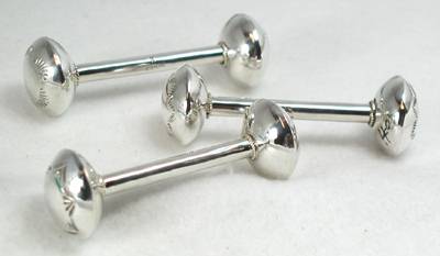 Hand made Native American Indian Jewelry; Navajo Sterling Silver baby rattle