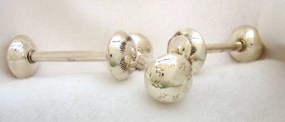 Hand made Native American Indian Jewelry; Navajo Sterling Silver baby rattle