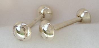 Hand made Native American Indian Jewelry; Navajo Sterling Silver baby rattle