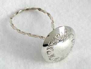 Hand made Native American Indian Jewelry; Navajo Sterling Silver baby rattle
